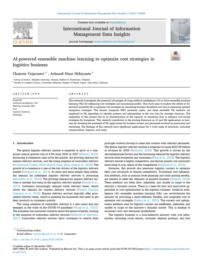 AI Powered Ensemble Machine Learning To o 2024 International Journal of ...