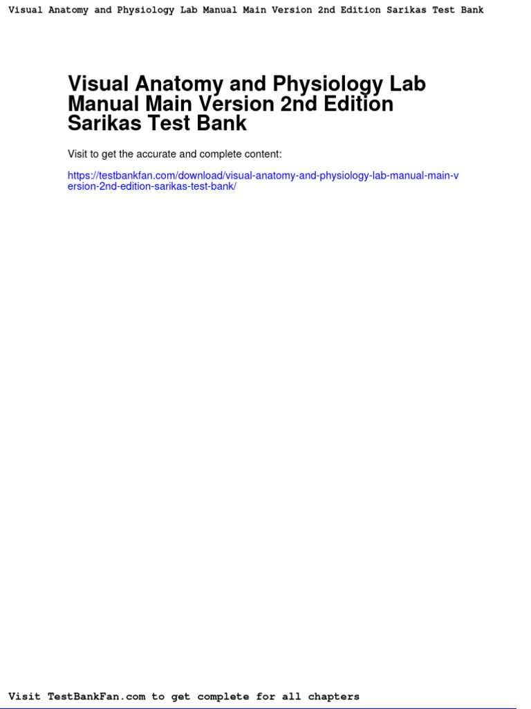 Dwnload Full Visual Anatomy and Physiology Lab Manual Main Version 2nd