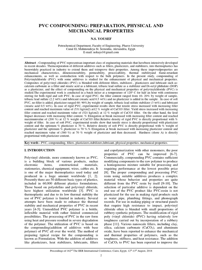 PVC Compounding: Properties & Enhancements | PDF | Polyvinyl Chloride ...