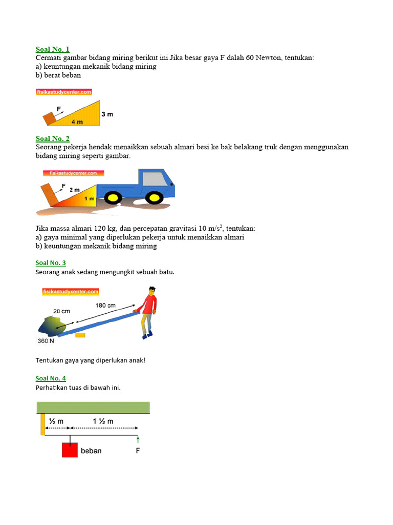 Simple Machines Practice Problems | PDF | Lever | Mechanics