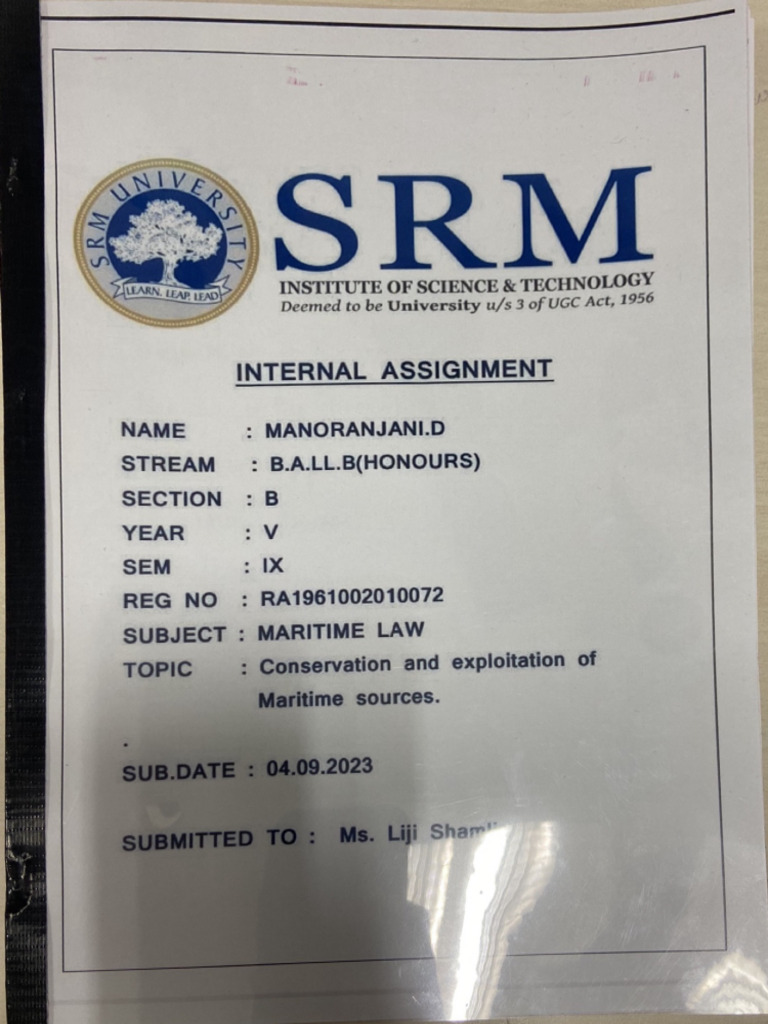 Maritime Law Research Paper PDF