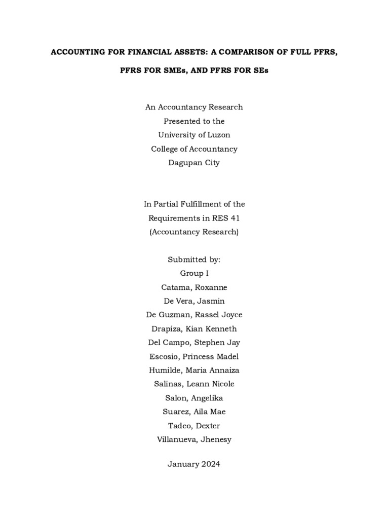 PFRS 9: Financial Asset Accounting Guide | PDF | Fair Value ...
