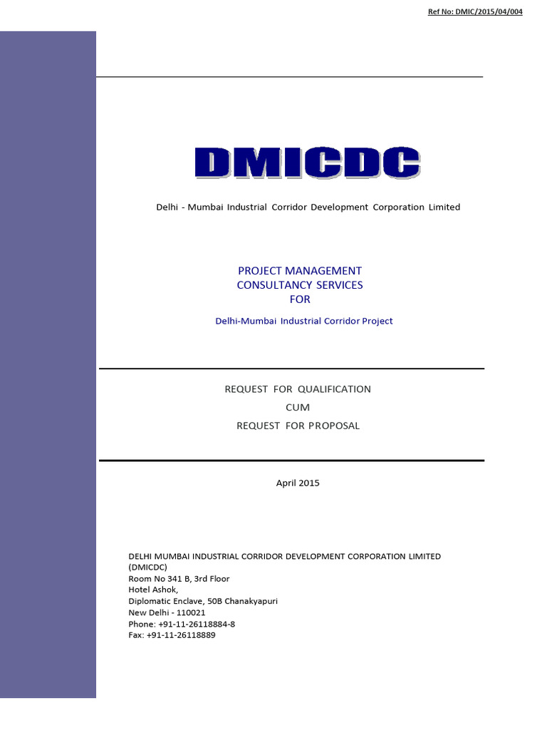 RFQ-RFP For DMICDC - Modified | PDF | Arbitration | Project Management