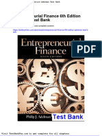 Dwnload Full Entrepreneurial Finance 6th Edition Adelman Test Bank PDF