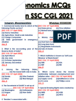 All Economics MCQs Asked in SSC CGL 2021