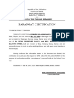 Brgy Certification Form 137