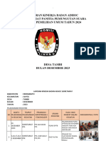 Laporan Kinerja Bulanan Sekre PPS Tambi Desember 2023