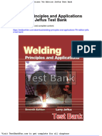 Dwnload Full Welding Principles and Applications 7th Edition Jeffus Test Bank PDF