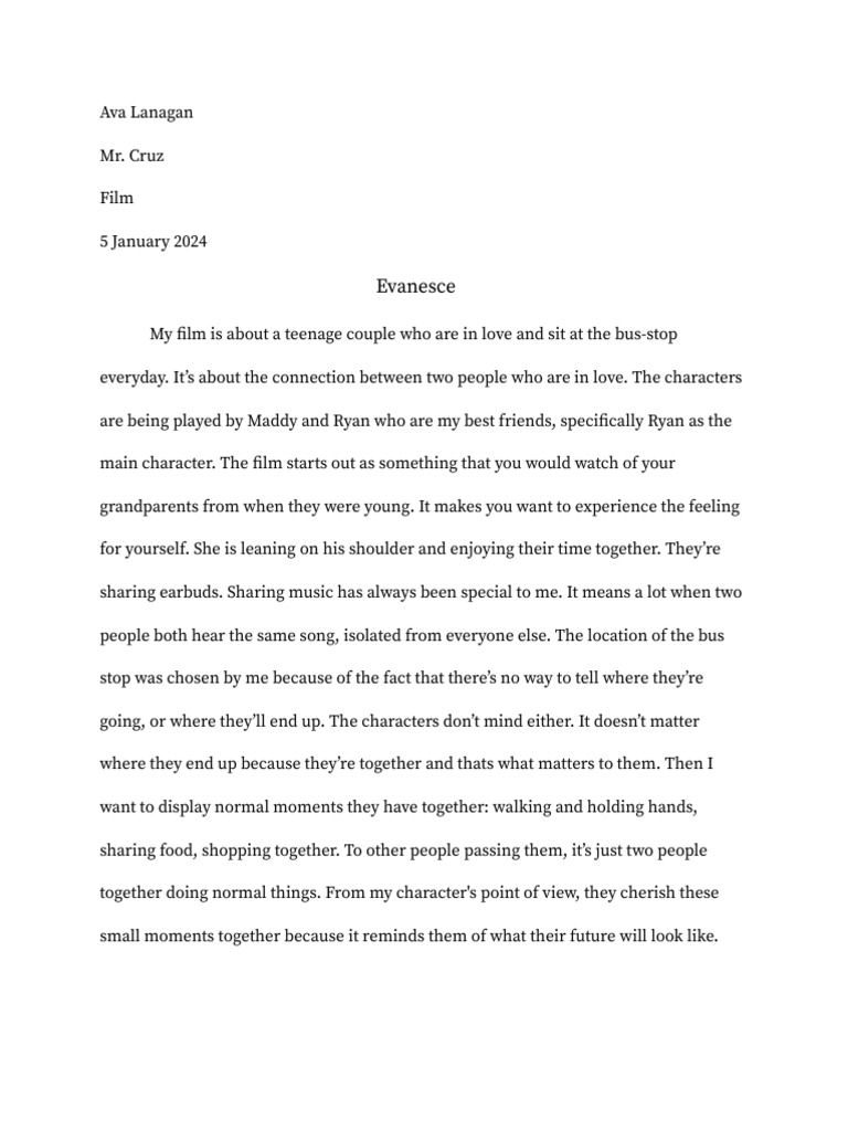 Ava Lanagan - Capstone Screenplay Script or Essay Final Draft | PDF