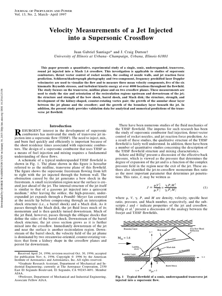 Jet Injection in Supersonic Flow Study | PDF