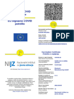 Digitalni Zeleni Certifikat - Cepljenje