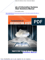 Dwnload Full Fundamentals of Information Systems 8th Edition Stair Solutions Manual PDF