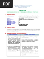 Download SILABO DE INTERPRETACIN Y PRODUCCIN DE TEXTOS by EDWIN CARHUACHI RAMOS SN70114673 doc pdf
