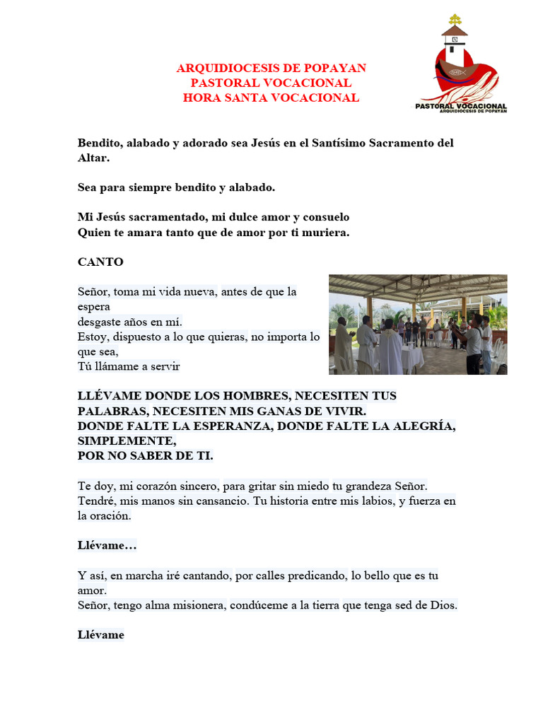 Hora Santa Vocacional 2024 PDF Cristo (título) Jesús