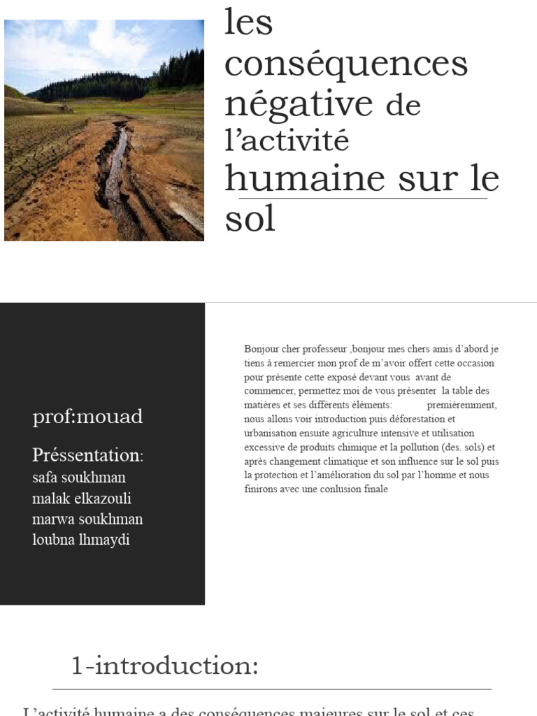Conséquences: de L'activité | PDF | Sol (pédologie) | Fertilité des sols