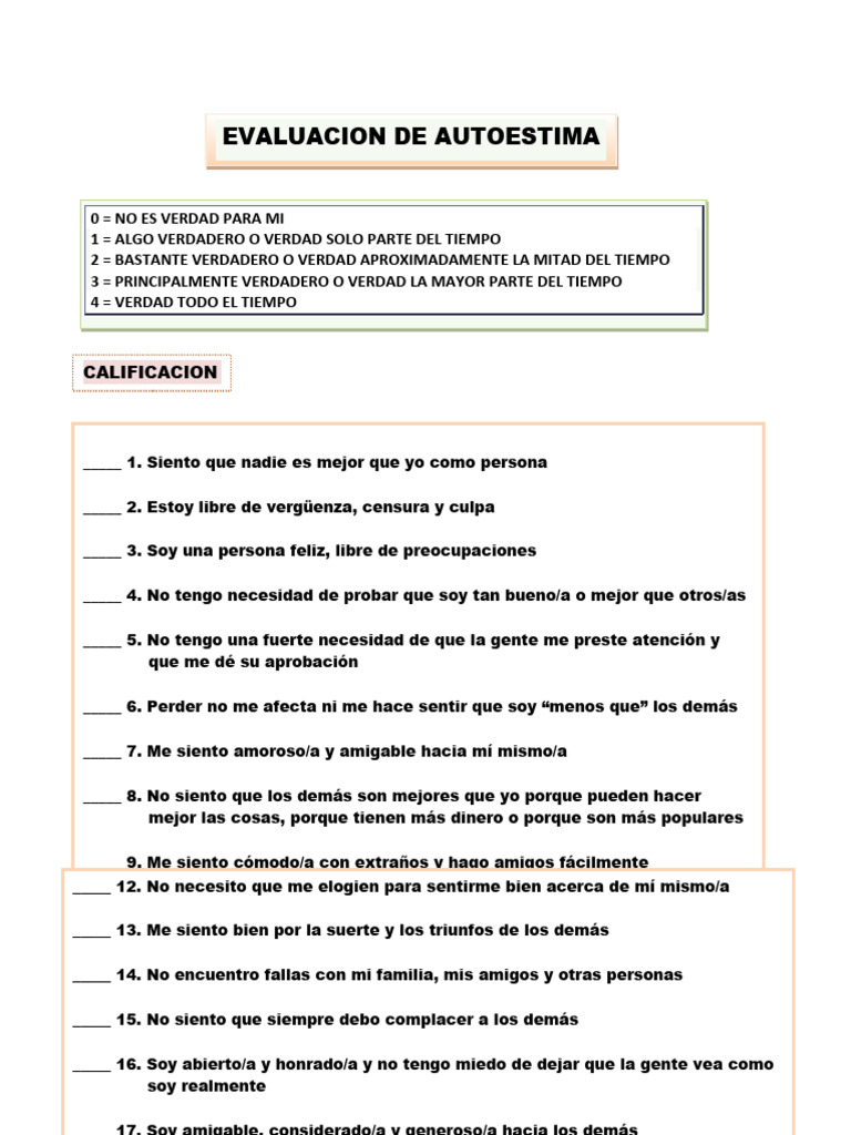 Autoestima | PDF | Crecimiento personal y profesional | Relaciones ...