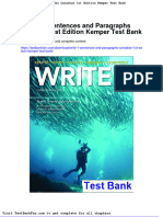 Write 1 Sentences and Paragraphs Canadian 1st Edition Kemper Test Bank