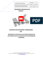 Programa de Vigilancia de Factores de Riesgos de Trastornos Musculo Esqueléticos en Extremidad