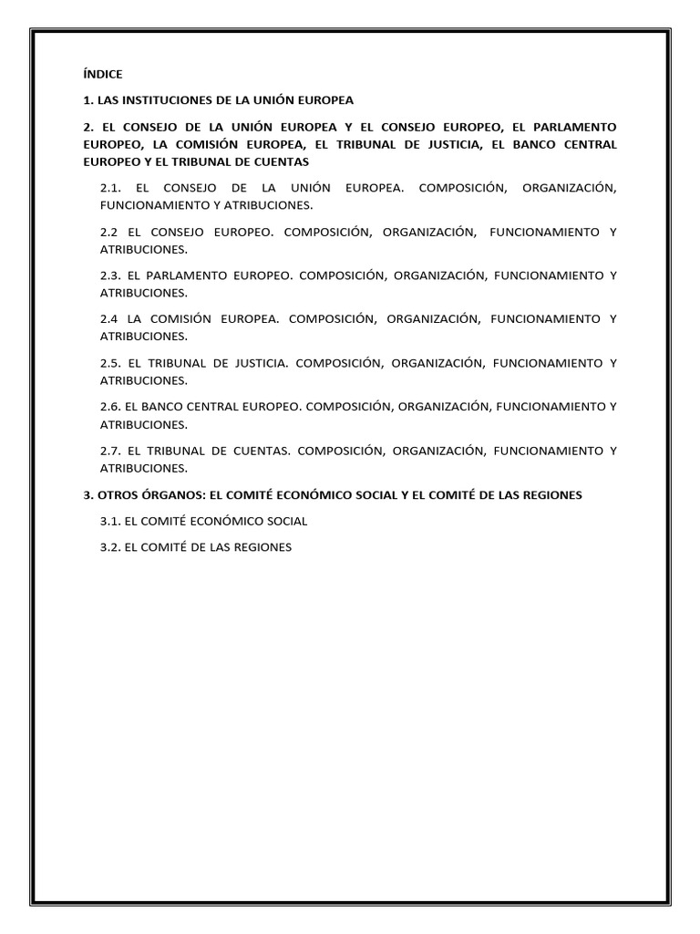 Composición de las Instituciones de la UE | PDF | Consejo europeo ...