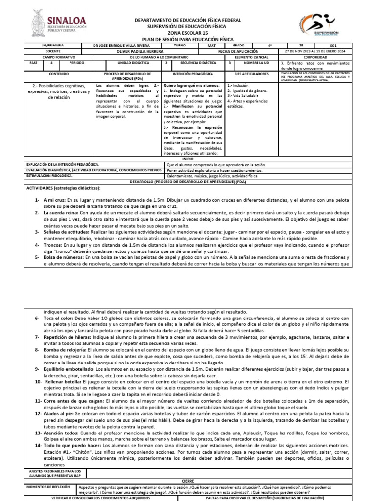 Planeacion Didactica 4 Anã - o PDA 2 | Descargar gratis PDF ...