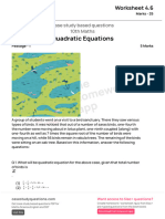 (Worksheet 4.6) - (Quadratic Equations)