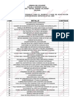 Listado de Uniforems para Oficiales Especialistas