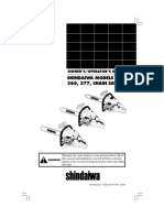 Shindaiwa Models 300S, 360, 377, CHAIN SAW: Owner'S/Operator'S Manual