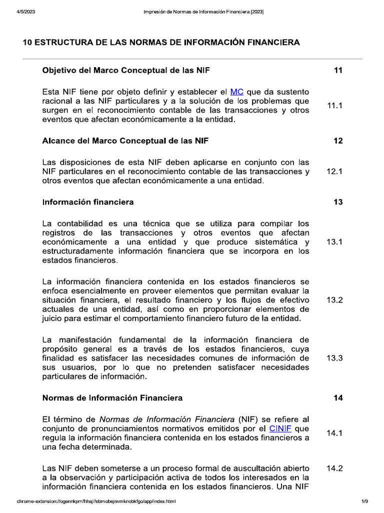 10 Estructura de Las NIF 2023 PDF