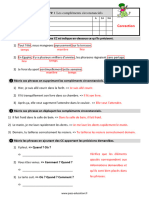 7 Evaluation Correction CE2 Les Compléments Circonstanciels