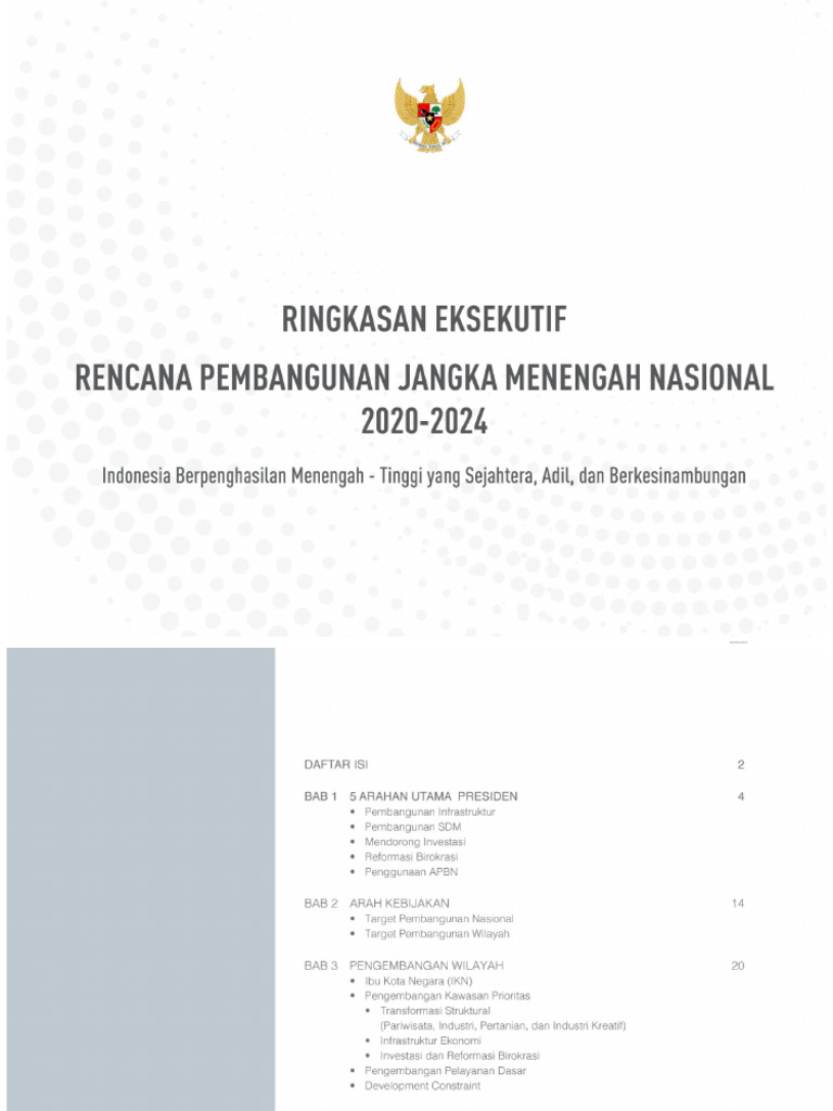 Ringkasan Eksekutif RPJMN IV 2020 2024 - 26092019 - Rev | PDF