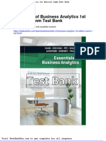 Dwnload Full Essentials of Business Analytics 1st Edition Camm Test Bank PDF