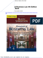 Dwnload Full Essentials of Business Law 4th Edition Beatty Test Bank PDF