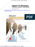 Dwnload Full Project Management The Managerial Process 7th Edition Larson Test Bank PDF