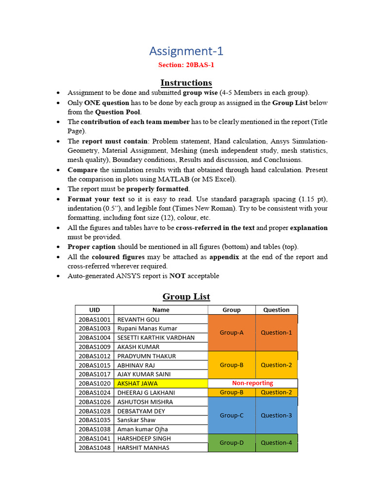 Assignment 1 20BAS 1 | PDF | Truss | Stiffness