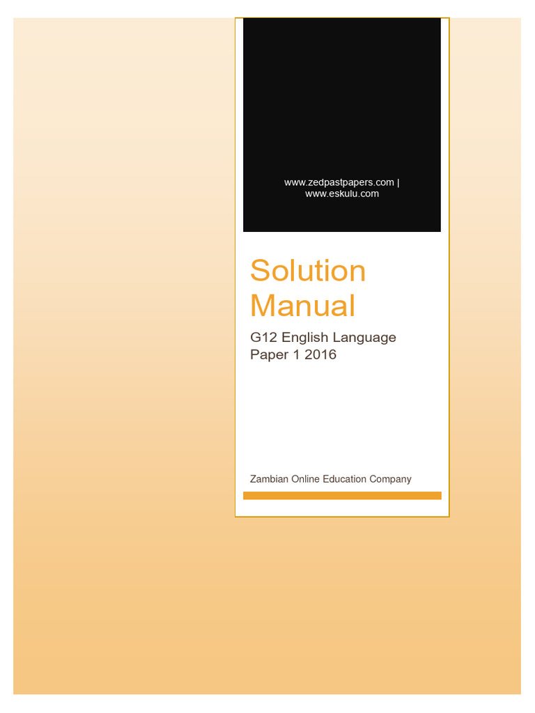 G12 English Language Paper 1 Solutions | PDF