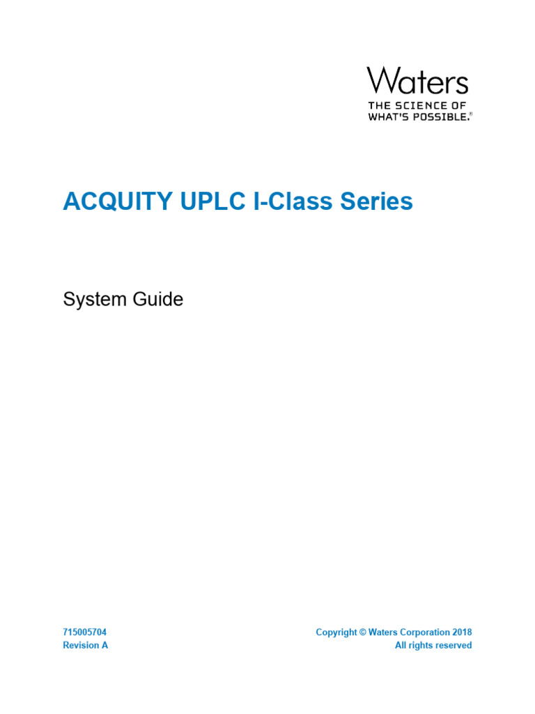 ACQUITY UPLC I-Class Series System Guide | PDF | High Performance ...