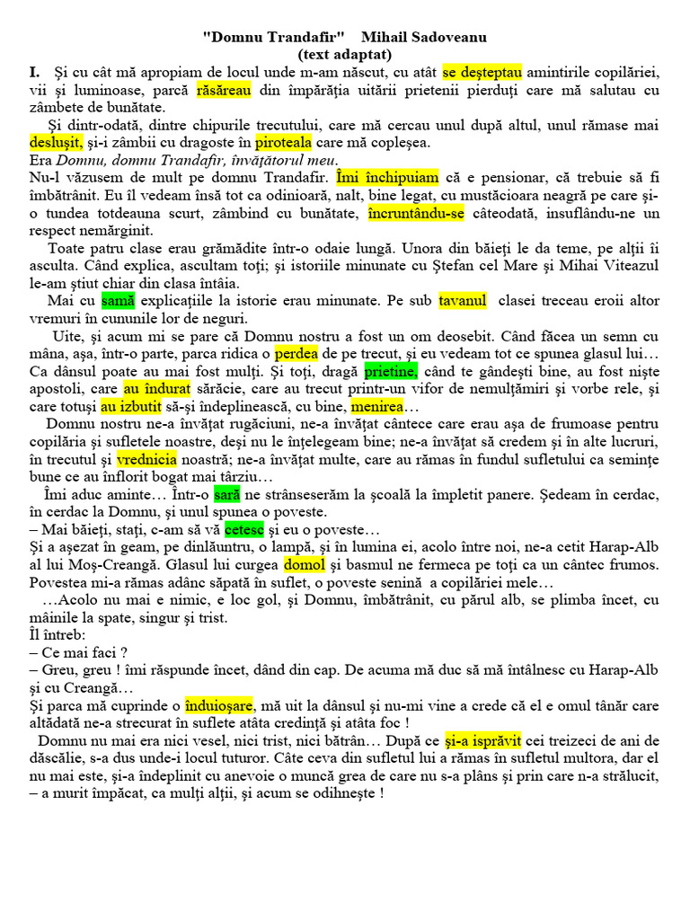 Domnu Trandafir | PDF