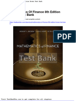 Dwnload Full Mathematics of Finance 8th Edition Brown Test Bank PDF