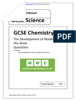 GCSE Chemistry AQA OCR EDEXCEL. The Development of The Model of The Atom Questions