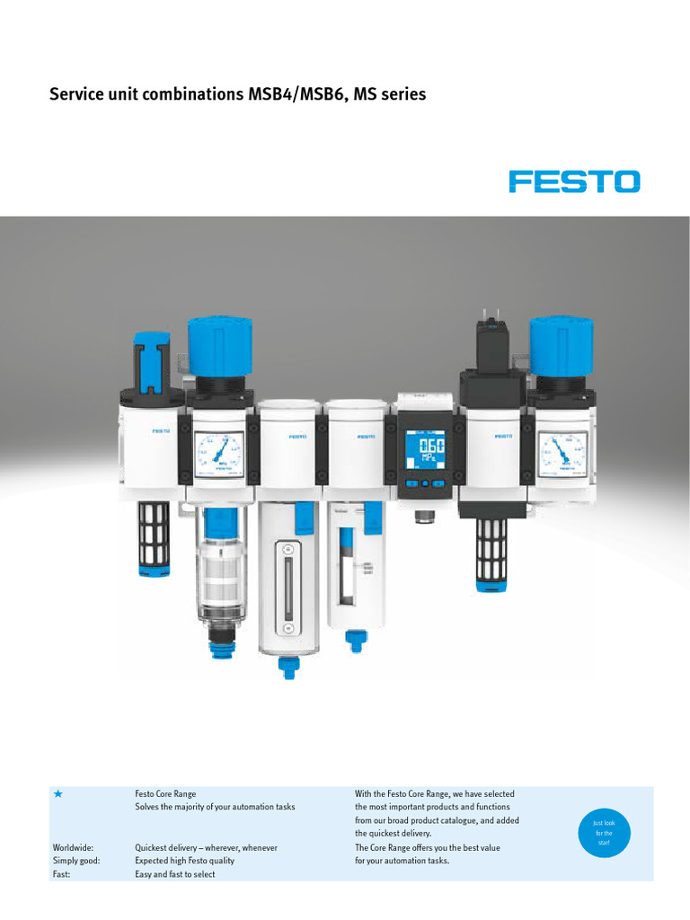 Festo MSB4/MSB6 Service Unit Overview | PDF | Electrical Connector | Valve