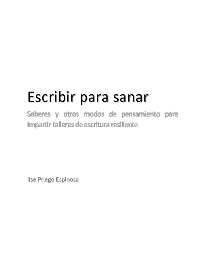 Escribir Para Sanar Pdf Resiliencia Psicológica Sicología