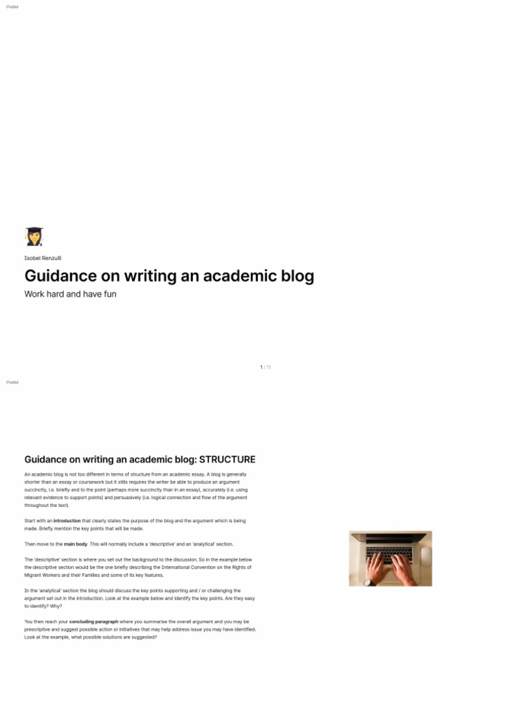 Guidance On Writing An Academic Blog - Slideshow | PDF