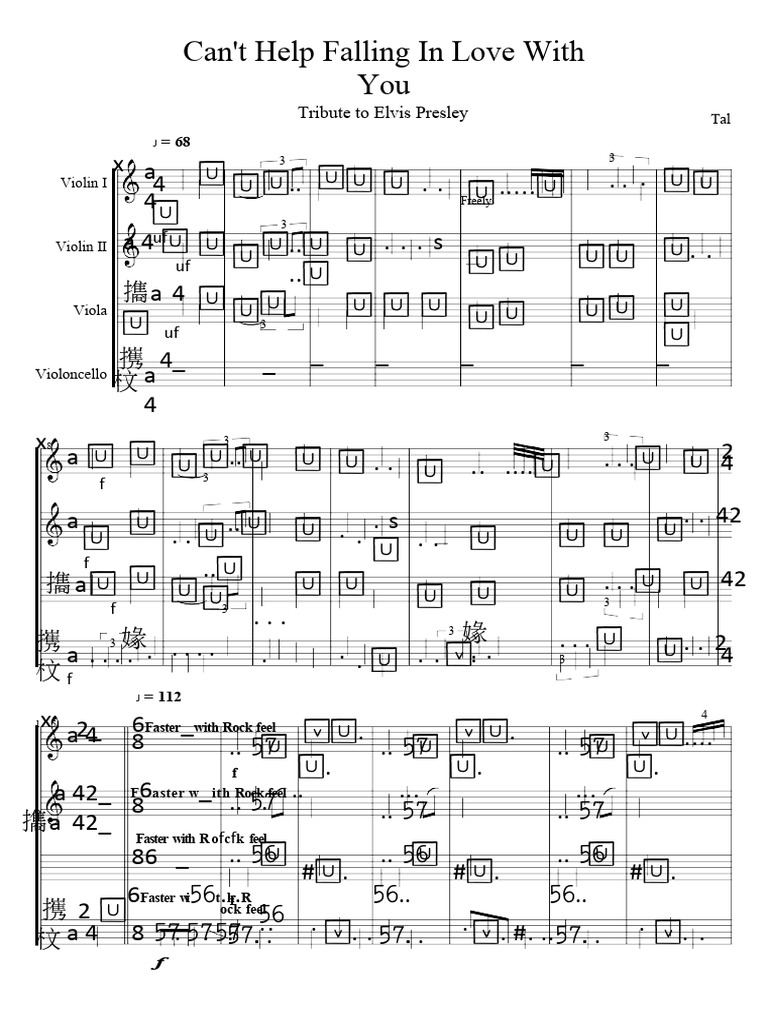 Cant Help Falling in Love String Quartet | PDF | Bowed Instruments ...