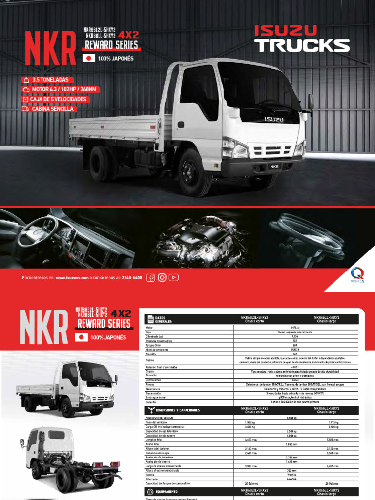 Ficha Técnica Isuzu NKR 3.5 Toneladas | PDF