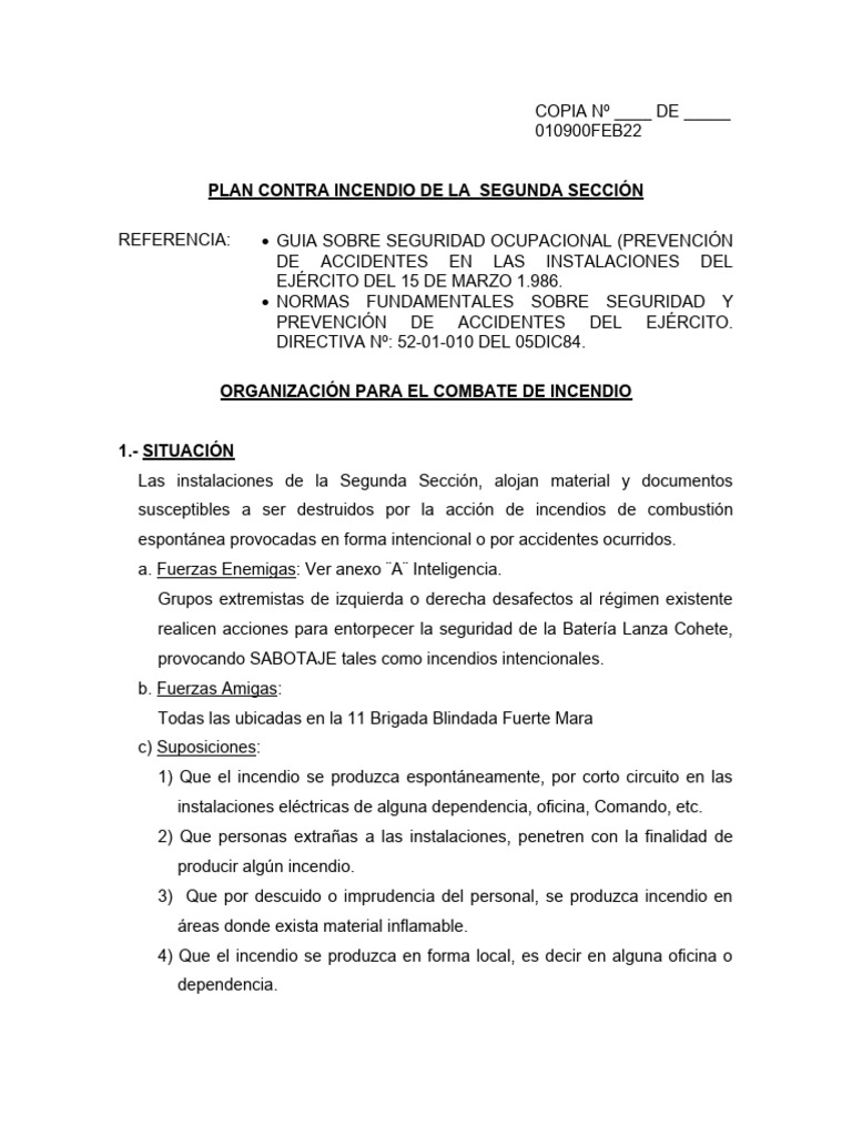 Plan de Emergencia Contra Incendios | PDF | Bombero | Ciencia militar