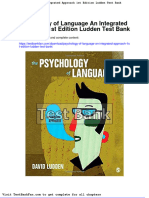 Dwnload Full Psychology of Language An Integrated Approach 1st Edition Ludden Test Bank PDF