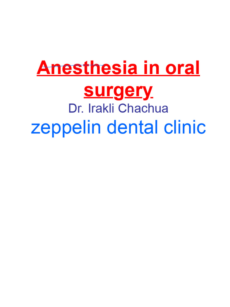 Anesthesia In Oral Surgery Pdf Anesthesia Respiratory Tract
