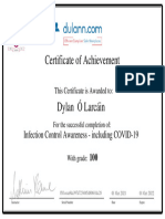 Certificate of Achievement: Infection Control Awareness - Including COVID-19