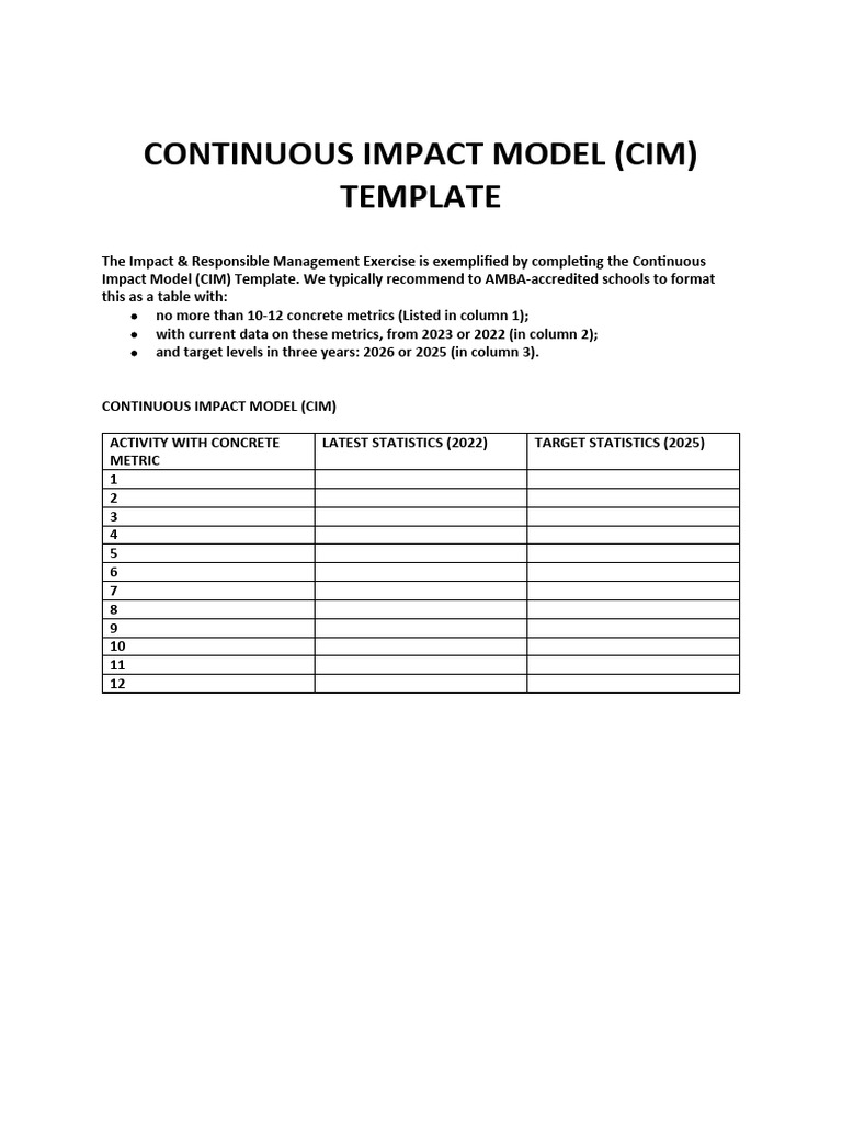 CIM Template For BGA As Part of AMBA BGA Joint Visit 2023 PDF