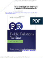 Dwnload Full Public Relations Writing Form and Style 10th Edition Newsom Solutions Manual PDF